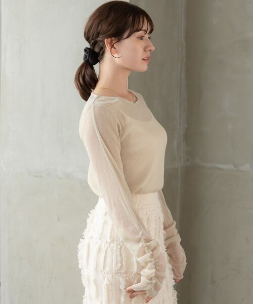 RETRO GIRL（レトロガール）の「ラメシアーインナー（Tシャツ/カットソー・レディース・ナチュラル/ブルー/ブラック/ブラウン・FREE）」の10枚目の写真