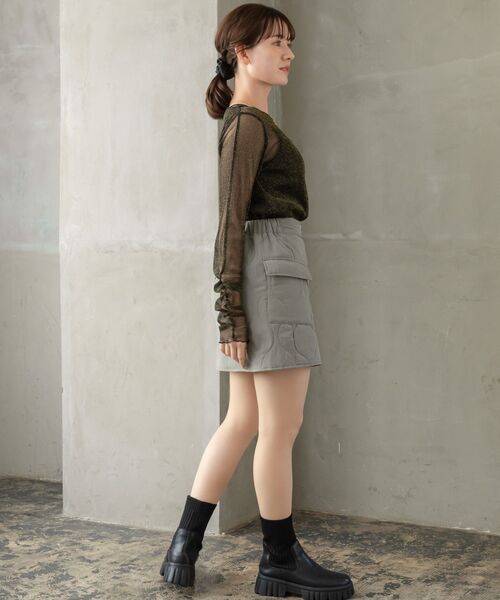 RETRO GIRL（レトロガール）の「ラメシアーインナー（Tシャツ/カットソー・レディース・ナチュラル/ブルー/ブラック/ブラウン・FREE）」の14枚目の写真