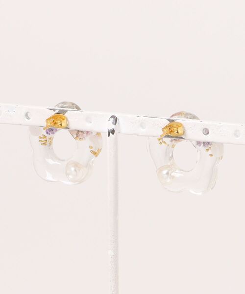 tone（トーン）の「【S.coeuf】【S.coeuf】ピアス　クリアフラワー×淡水パール(MA)（ピアス（両耳用）・レディース・ピンク/ベージュ/パープル・FREE）」の10枚目の写真