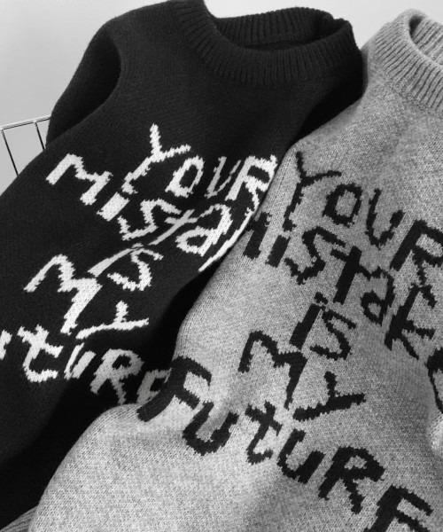 NO WAY（ノーウェイ）の「【Bz】ロゴニットプルオーバー/your/23（MA）（ニット/セーター・レディース・ブラック/グレー・FREE）」の8枚目の写真