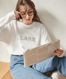 ANGIE | 箔プリント ロゴ ロンT(Tシャツ/カットソー)