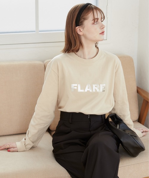 みみみ レディース Tシャツ T-ANGIE M ANGIE tシャツ フロッキープリント / 箔 メタリック プリント