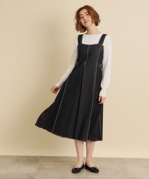 grove(グローブ)の「【低身長さん向けー8cm】キレイに決まる!脇プリーツジャンドレ(ワンピース・レディース・ブラック/ネイビー・01/02/03/04/05)」の3枚目の写真