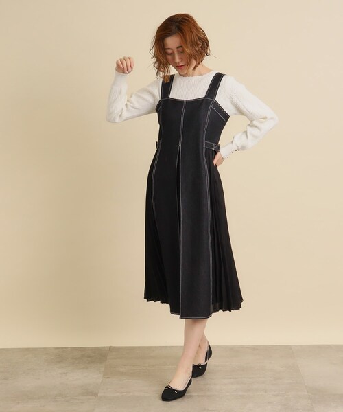 grove(グローブ)の「【低身長さん向けー8cm】キレイに決まる!脇プリーツジャンドレ(ワンピース・レディース・ブラック/ネイビー・01/02/03/04/05)」の5枚目の写真