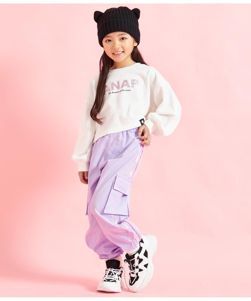 ANAP kids（アナップキッズ）の「パイピングラインジョガーパンツ（その他パンツ・キッズ・ラベンダー/ブラック・120cm/100cm/130cm/110cm）」の13枚目の写真