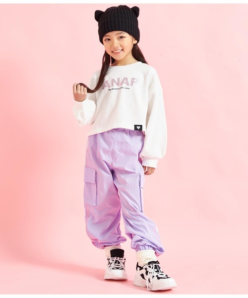 ANAP kids（アナップキッズ）の「パイピングラインジョガーパンツ（その他パンツ・キッズ・ラベンダー/ブラック・120cm/100cm/130cm/110cm）」の14枚目の写真