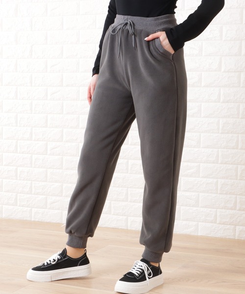 LCB-2312-029 パンツ 裏起毛 スウェットパンツ 裏ボア フレア 人 セール】裏ボア スウェット イージー ホット パンツ（スウェット