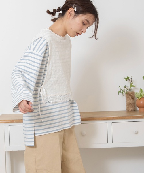 POU DOU DOU（プードゥドゥ）の「コットンネットレースベスト（ベスト・レディース・キナリ/ブラック・3）」の5枚目の写真