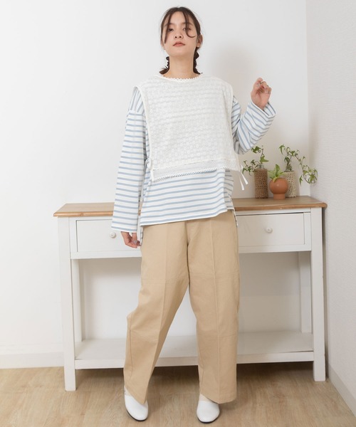 POU DOU DOU（プードゥドゥ）の「コットンネットレースベスト（ベスト・レディース・キナリ/ブラック・3）」の7枚目の写真