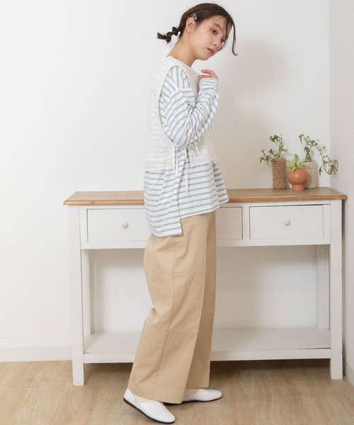 POU DOU DOU（プードゥドゥ）の「コットンネットレースベスト（ベスト・レディース・キナリ/ブラック・3）」の8枚目の写真