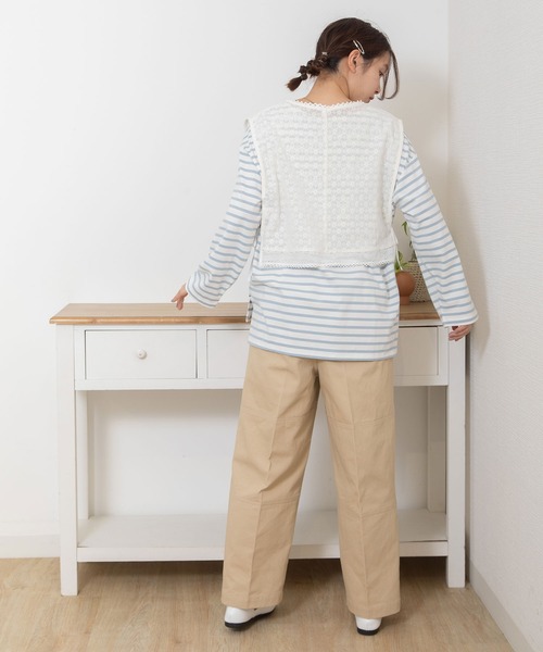 POU DOU DOU（プードゥドゥ）の「コットンネットレースベスト（ベスト・レディース・キナリ/ブラック・3）」の9枚目の写真