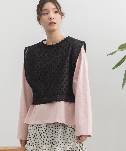 POU DOU DOU（プードゥドゥ）の「コットンネットレースベスト（ベスト・レディース・キナリ/ブラック・3）」の11枚目の写真