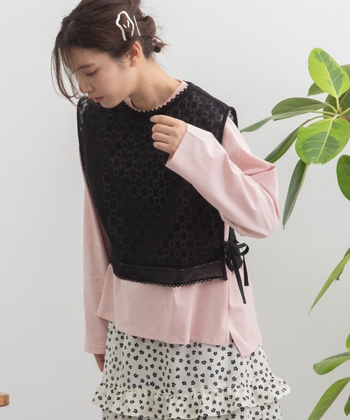 POU DOU DOU（プードゥドゥ）の「コットンネットレースベスト（ベスト・レディース・キナリ/ブラック・3）」の13枚目の写真