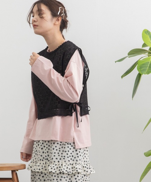 POU DOU DOU（プードゥドゥ）の「コットンネットレースベスト（ベスト・レディース・キナリ/ブラック・3）」の14枚目の写真