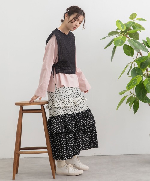 POU DOU DOU（プードゥドゥ）の「コットンネットレースベスト（ベスト・レディース・キナリ/ブラック・3）」の16枚目の写真