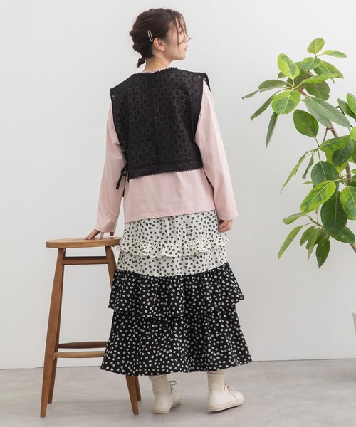 POU DOU DOU（プードゥドゥ）の「コットンネットレースベスト（ベスト・レディース・キナリ/ブラック・3）」の17枚目の写真