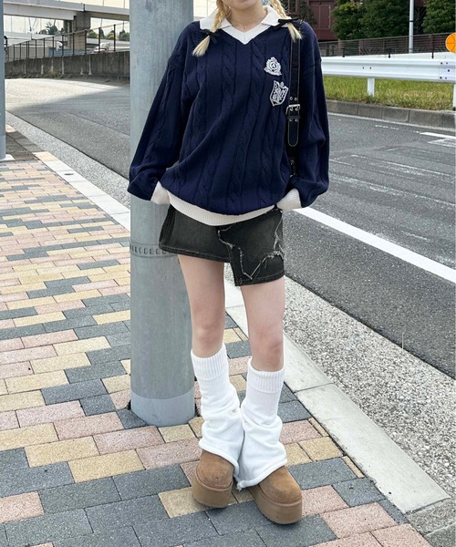 sedacle girl（セダクルガール）の「スターデザインデニムスカパン（デニムスカート・レディース・ブラック・FREE）」の6枚目の写真