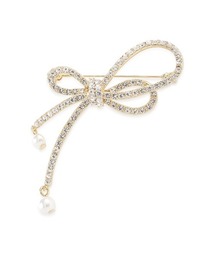 ノットリボンビジューブローチ