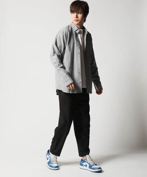 ARCADE（アーケード）の「秋 ボタンダウン オックスフォードシャツ/選べるマルチ釦&ノーマル釦 GELEONE（シャツ/ブラウス・メンズ・サックスブルー系2/ネイビー/ホワイト/ネイビー系2/グレー/ホワイト系2/サックスブルー/グレー系2・M/L/LL）」の10枚目の写真