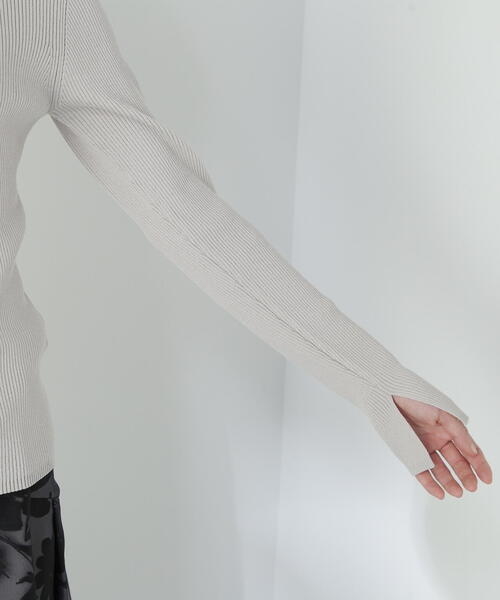 NATURAL BEAUTY BASIC（ナチュラルビューティーベーシック）の「◇【美人百花掲載】リボンタイ付きリブニット（ニット/セーター・レディース・グレー系その他/ブルー系その他6/パープル系その他・FREE）」の21枚目の写真