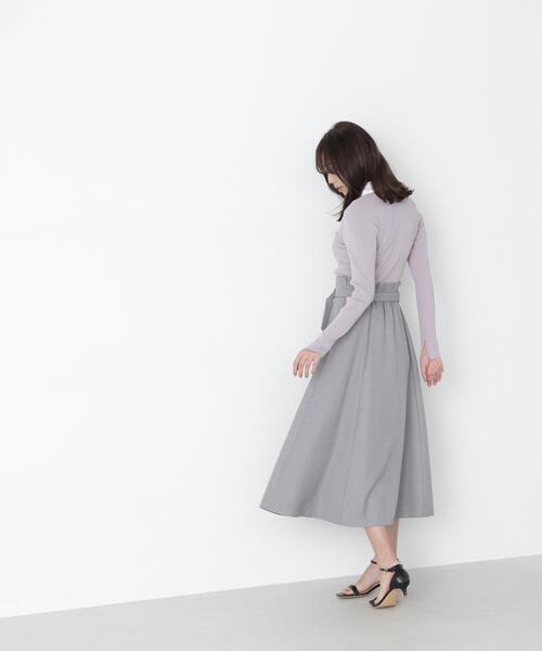 NATURAL BEAUTY BASIC（ナチュラルビューティーベーシック）の「◇【美人百花掲載】リボンタイ付きリブニット（ニット/セーター・レディース・グレー系その他/ブルー系その他6/パープル系その他・FREE）」の12枚目の写真