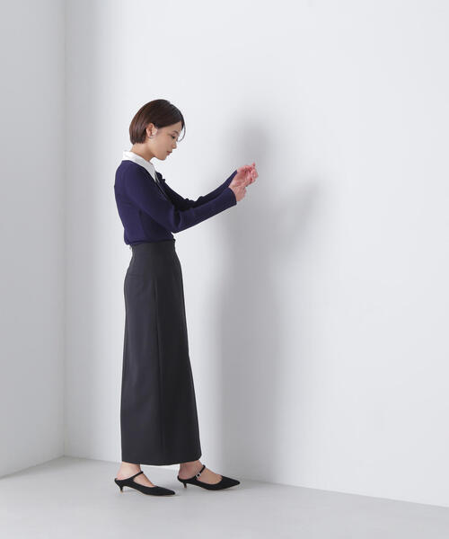 NATURAL BEAUTY BASIC（ナチュラルビューティーベーシック）の「◇【美人百花掲載】リボンタイ付きリブニット（ニット/セーター・レディース・グレー系その他/ブルー系その他6/パープル系その他・FREE）」の6枚目の写真