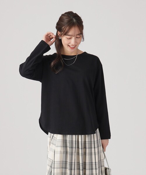 DRESKIP(ドレスキップ)の「◆コットンゆったり 長袖Tシャツ(Tシャツ/カットソー・レディース・ナチュラル/ブラック/オフホワイト/ベージュ系その他5/ホワイト系5/ブルー系2・02/03/04)」の21枚目の写真