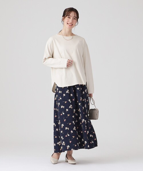DRESKIP(ドレスキップ)の「◆コットンゆったり 長袖Tシャツ(Tシャツ/カットソー・レディース・ナチュラル/ブラック/オフホワイト/ベージュ系その他5/ホワイト系5/ブルー系2・02/03/04)」の15枚目の写真