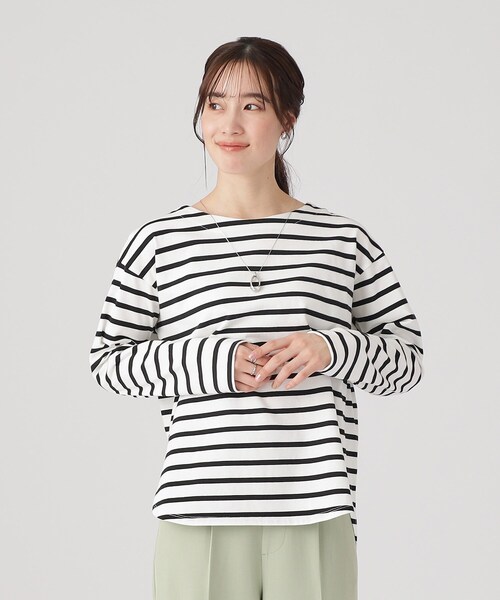 DRESKIP(ドレスキップ)の「◆コットンゆったり 長袖Tシャツ(Tシャツ/カットソー・レディース・ナチュラル/ブラック/オフホワイト/ベージュ系その他5/ホワイト系5/ブルー系2・02/03/04)」の13枚目の写真