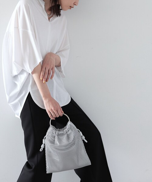 GALLEST（ギャレスト）の「【CONTROL FREAK】メッシュコンビリングバッグ（ハンドバッグ・レディース・アイボリー/シルバー/ネイビー・00）」の13枚目の写真