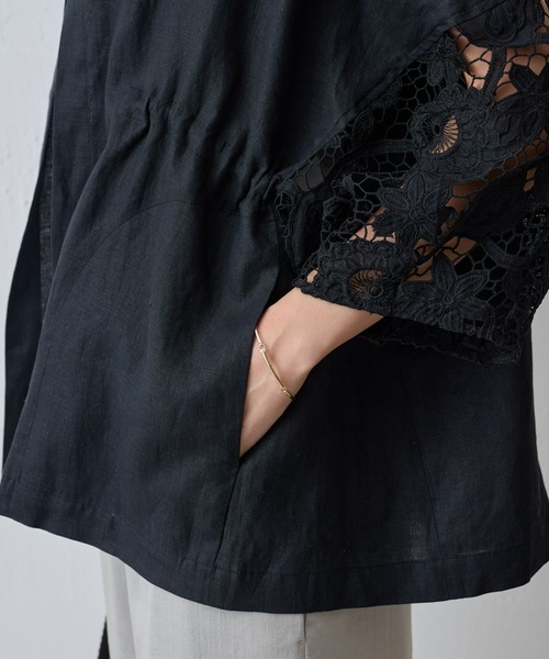 BEARDSLEY（ビアズリー）の「袖レースリネン羽織（ノーカラー