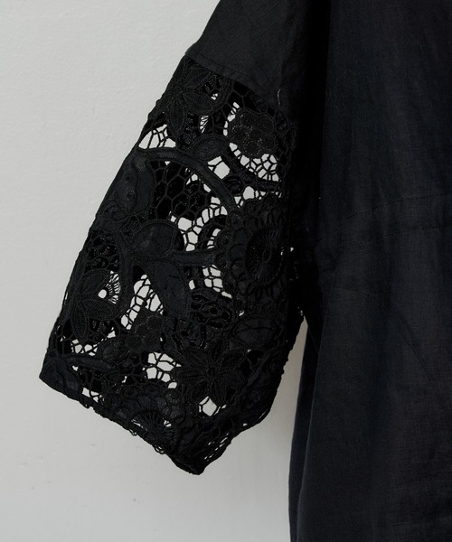 BEARDSLEY（ビアズリー）の「袖レースリネン羽織（ノーカラー