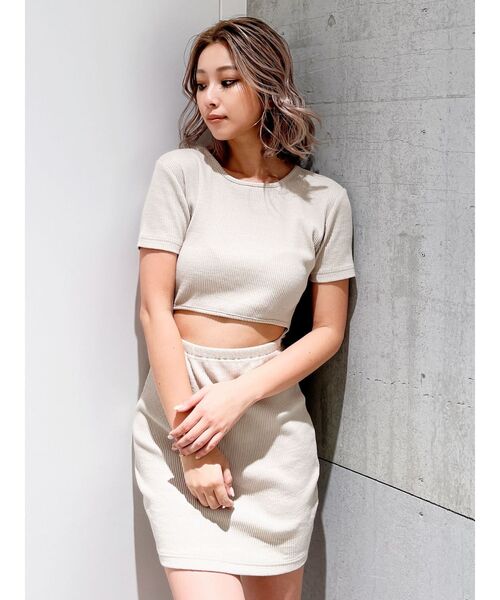 GYDA（ジェイダ）の「ウエストオープン2WAYテレコワンピース（ワンピース・レディース・ピンク/アイボリー/ブラック・FREE）」の2枚目の写真