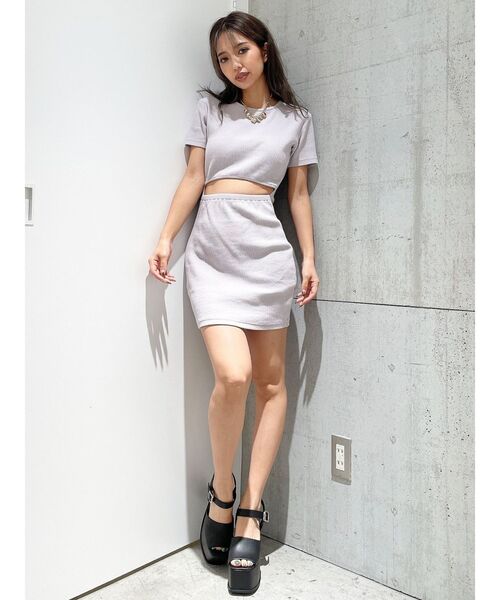最終値段完売品GYDA WAIST OPEN 2WAYテレコワンピース セール】ウエストオープン2WAYテレコワンピース（ワンピース