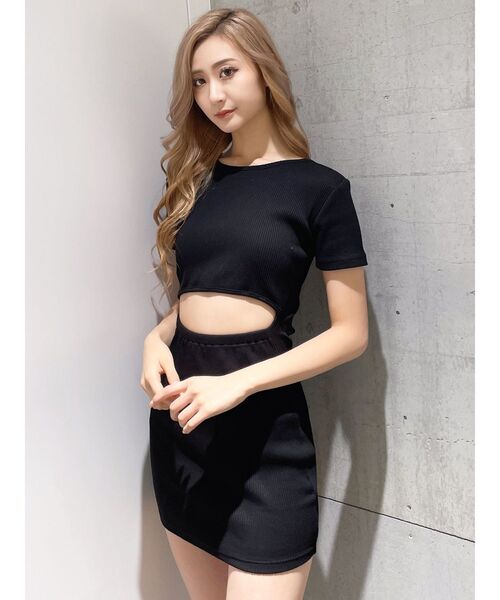 GYDA（ジェイダ）の「ウエストオープン2WAYテレコワンピース（ワンピース・レディース・ピンク/アイボリー/ブラック・FREE）」の8枚目の写真