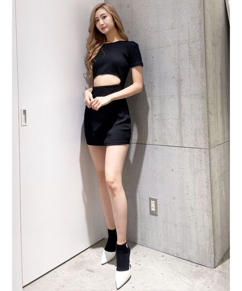 GYDA（ジェイダ）の「ウエストオープン2WAYテレコワンピース（ワンピース・レディース・ピンク/アイボリー/ブラック・FREE）」の9枚目の写真