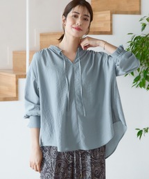 アイロンいらずセミシアブラウス/105292/セミシアー/透け