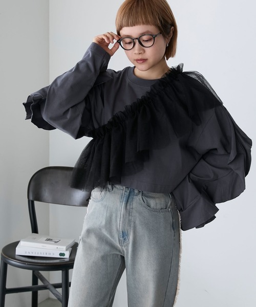 forksy.(フォルクシー)の「【forksy.】マルチウェイラメチュールギャザーフリル(付け襟・レディース・ブラック/アイボリー/グレー・FREE)」の17枚目の写真