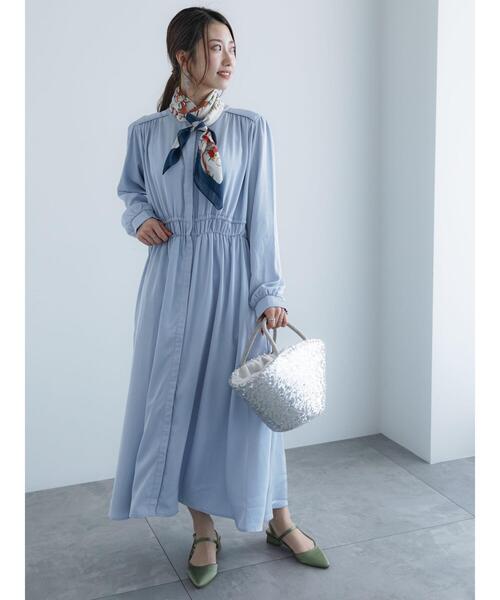 Te chichi（テチチ）の「ウエストドロストワンピース（ワンピース・レディース・ネイビー/グリーン/サックスブルー・F）」の6枚目の写真