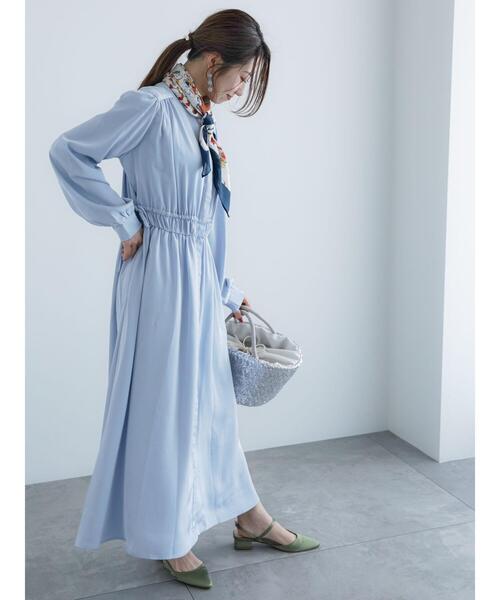 Te chichi（テチチ）の「ウエストドロストワンピース（ワンピース・レディース・ネイビー/グリーン/サックスブルー・F）」の7枚目の写真