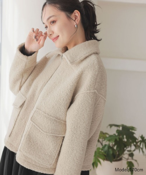 DONOBAN（ドノバン）の「【pufe】Wポケットジップブルゾン（ブルゾン・レディース・ブラウン/ライトベージュ・F）」の11枚目の写真