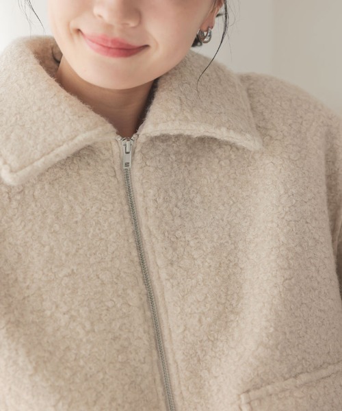 DONOBAN（ドノバン）の「【pufe】Wポケットジップブルゾン（ブルゾン・レディース・ブラウン/ライトベージュ・F）」の13枚目の写真