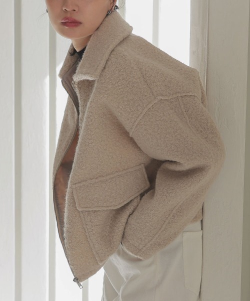 DONOBAN（ドノバン）の「【pufe】Wポケットジップブルゾン（ブルゾン・レディース・ブラウン/ライトベージュ・F）」の17枚目の写真