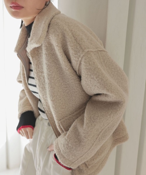 DONOBAN（ドノバン）の「【pufe】Wポケットジップブルゾン（ブルゾン・レディース・ブラウン/ライトベージュ・F）」の18枚目の写真