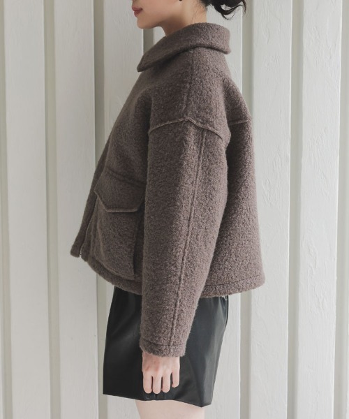 DONOBAN（ドノバン）の「【pufe】Wポケットジップブルゾン（ブルゾン・レディース・ブラウン/ライトベージュ・F）」の20枚目の写真