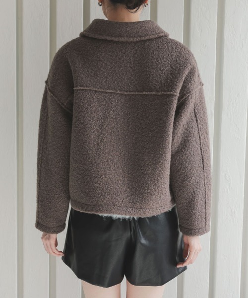 DONOBAN（ドノバン）の「【pufe】Wポケットジップブルゾン（ブルゾン・レディース・ブラウン/ライトベージュ・F）」の21枚目の写真