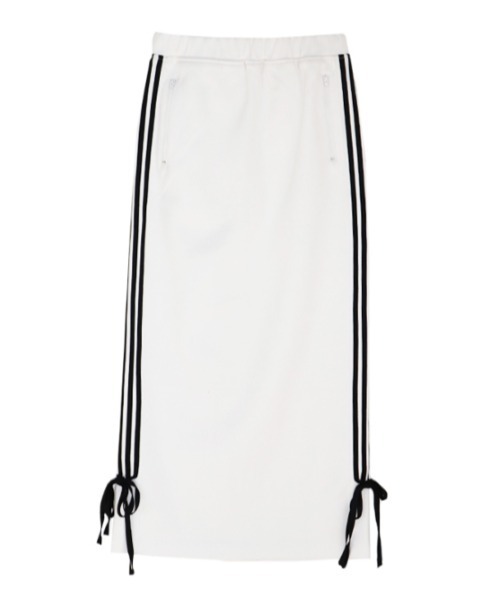 AMAIL（アマイル）の「Line ribbon jersey skirt（スカート・レディース・ブラック/ホワイト・FREE）」の7枚目の写真