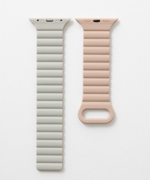 emonique(エモニーク)の「シリコン製 Apple Watch バンド スマートウォッチバンド【38/40/41/42/44/45/49mm対応】(デジタル腕時計・メンズ・ライトブルー/ベージュ/ホワイト×ブラック/ブラック×レッド/ブラック系その他/ブラック/ピンク/ネイビー/グリーン・42/38)」の2枚目の写真