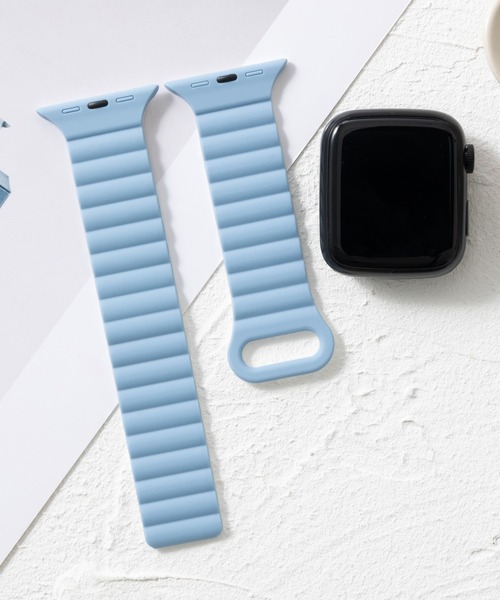 emonique(エモニーク)の「シリコン製 Apple Watch バンド スマートウォッチバンド【38/40/41/42/44/45/49mm対応】(デジタル腕時計・メンズ・ライトブルー/ベージュ/ホワイト×ブラック/ブラック×レッド/ブラック系その他/ブラック/ピンク/ネイビー/グリーン・42/38)」の17枚目の写真