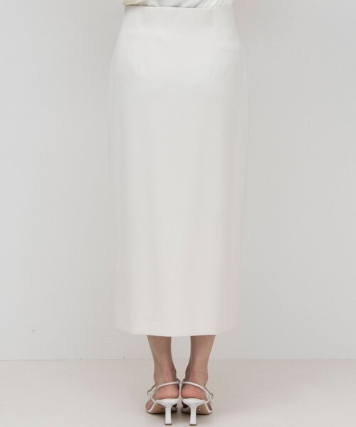 ✴︎期間限定セール✴︎メタモルフォーゼ★ハイウェストスカート★ホワイト セール】ウォッシャブルダブルクロス2WAYジップタイトスカート